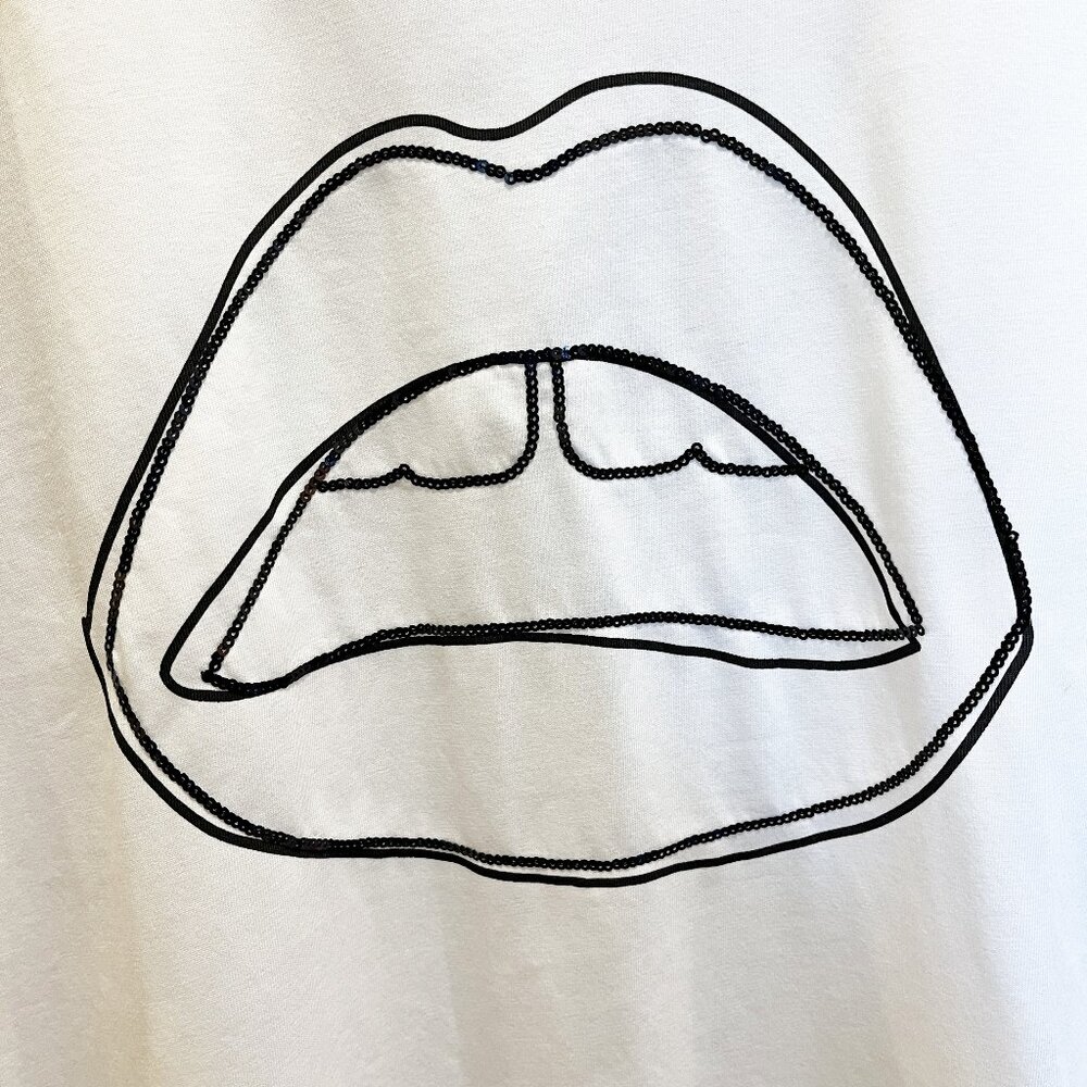 Markus Lupfer Alex T-shirt with Sequins in White Organic Cotton, Small, NWT - Picture 5 of 11
